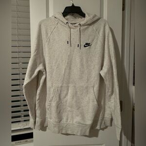 Nike Men’s Light Gray Crewneck Hoodie Sweatshirt